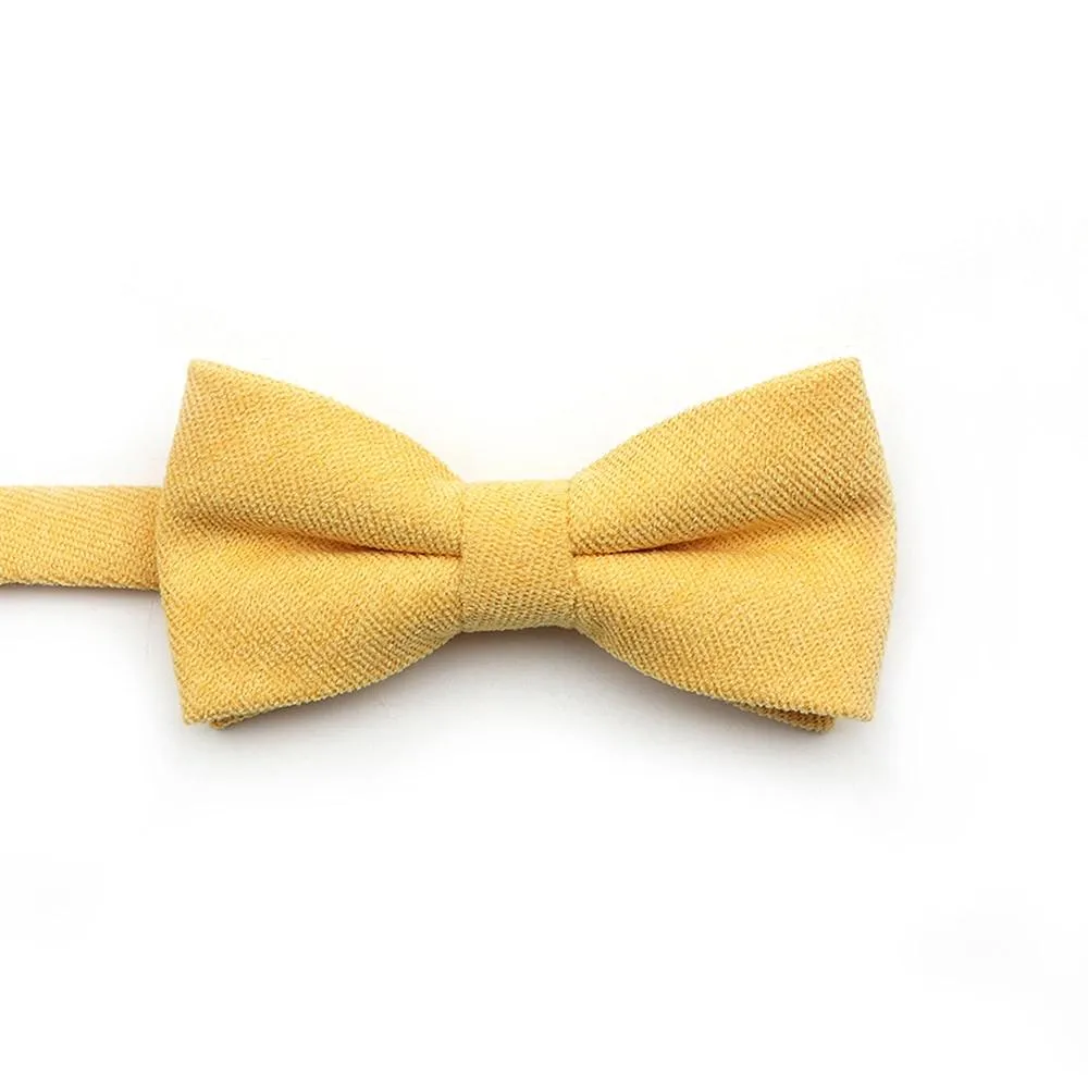 Solid Soft Cotton Bow Tie Pre-Tied