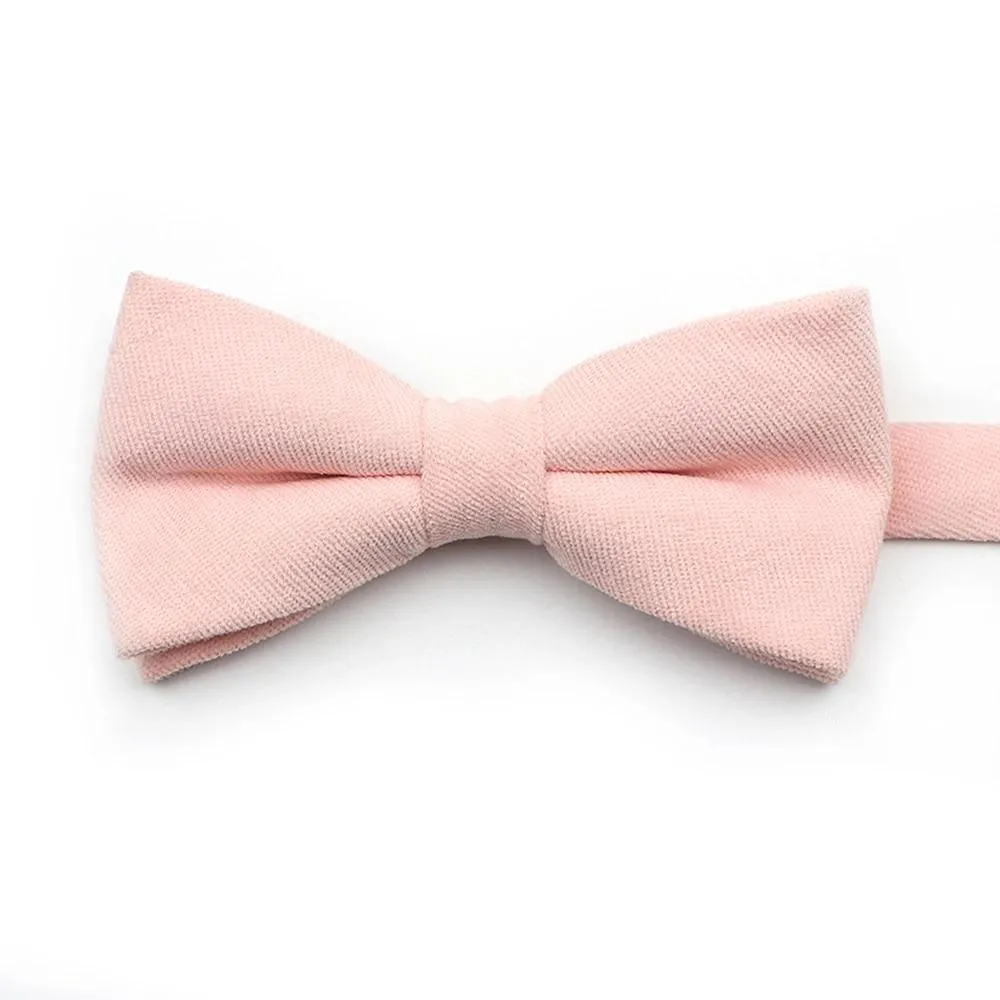 Solid Soft Cotton Bow Tie Pre-Tied