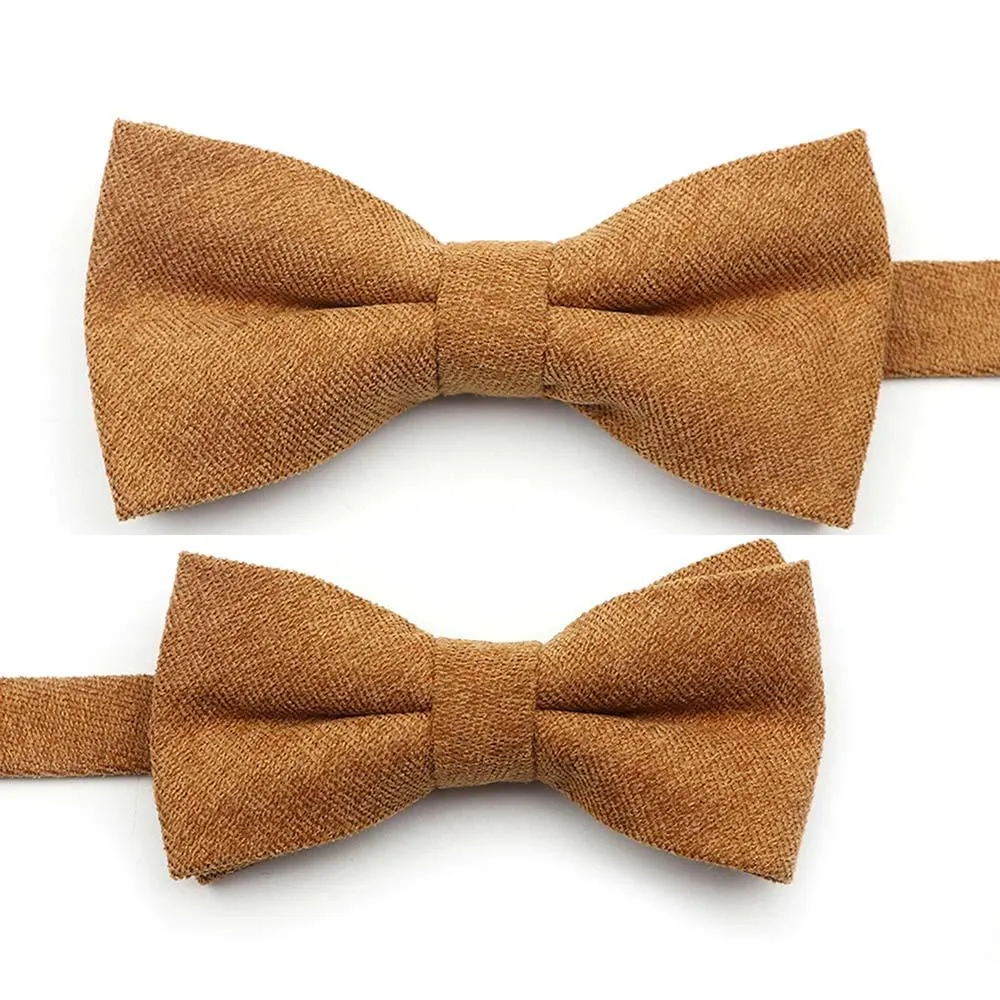 Solid Soft Cotton Bow Tie Pre-Tied