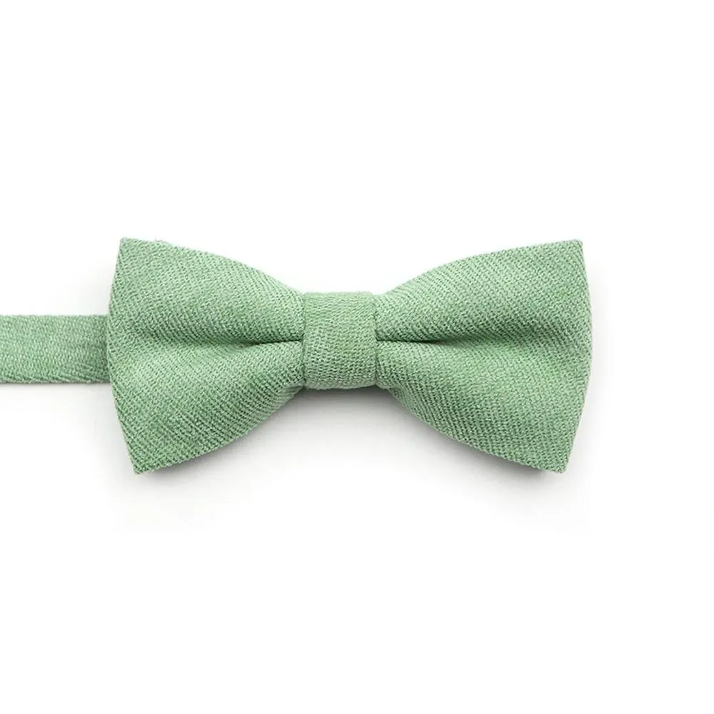 Solid Soft Cotton Bow Tie Pre-Tied