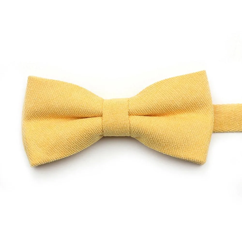 Solid Soft Cotton Bow Tie Pre-Tied