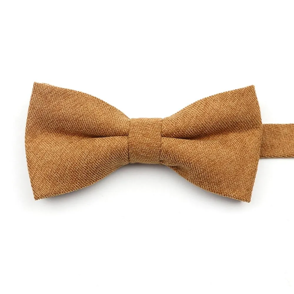 Solid Soft Cotton Bow Tie Pre-Tied