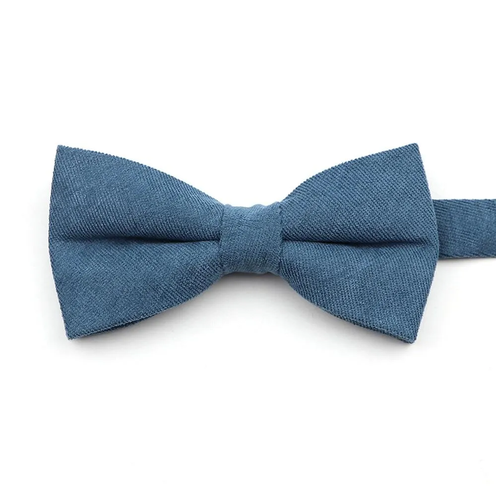 Solid Soft Cotton Bow Tie Pre-Tied