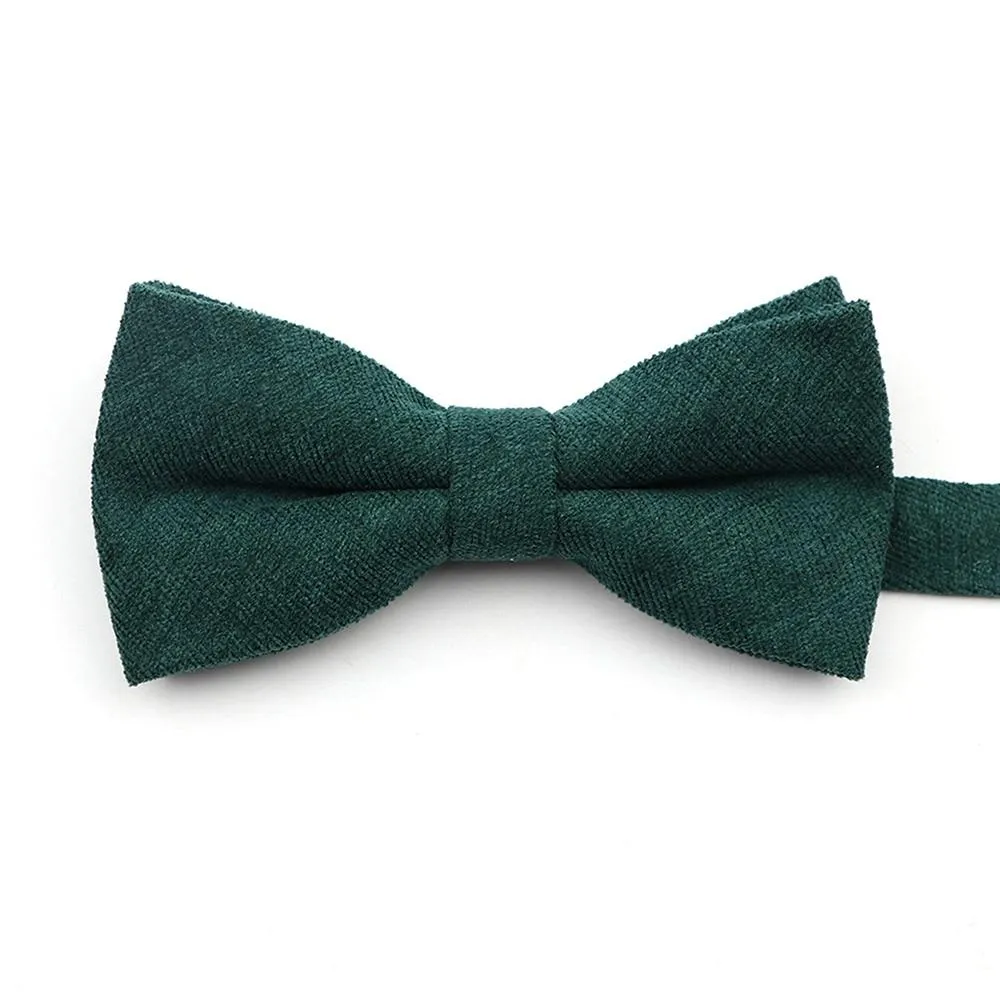 Solid Soft Cotton Bow Tie Pre-Tied