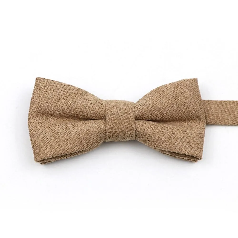 Solid Soft Cotton Bow Tie Pre-Tied