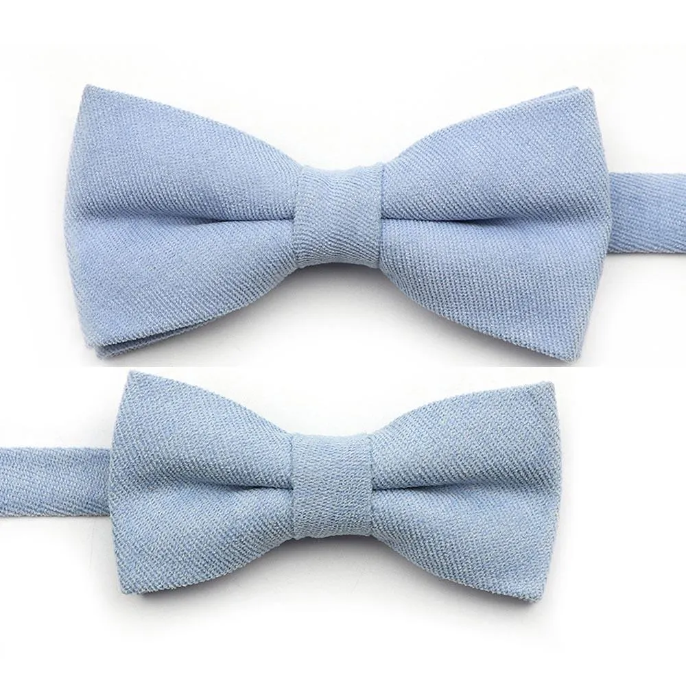 Solid Soft Cotton Bow Tie Pre-Tied