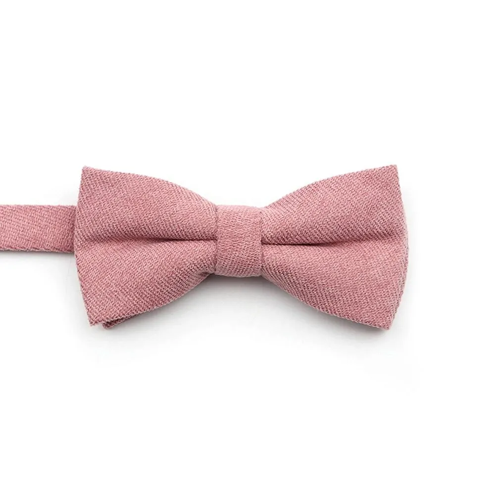 Solid Soft Cotton Bow Tie Pre-Tied