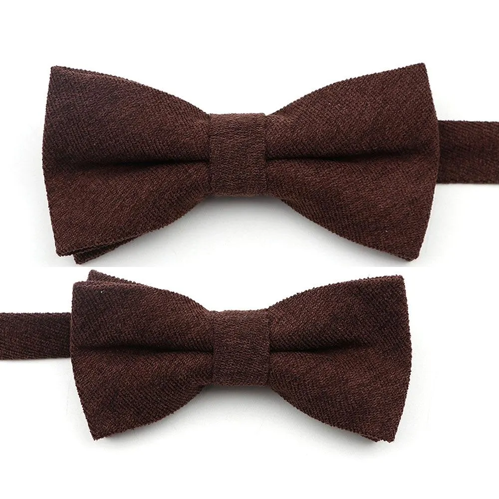 Solid Soft Cotton Bow Tie Pre-Tied