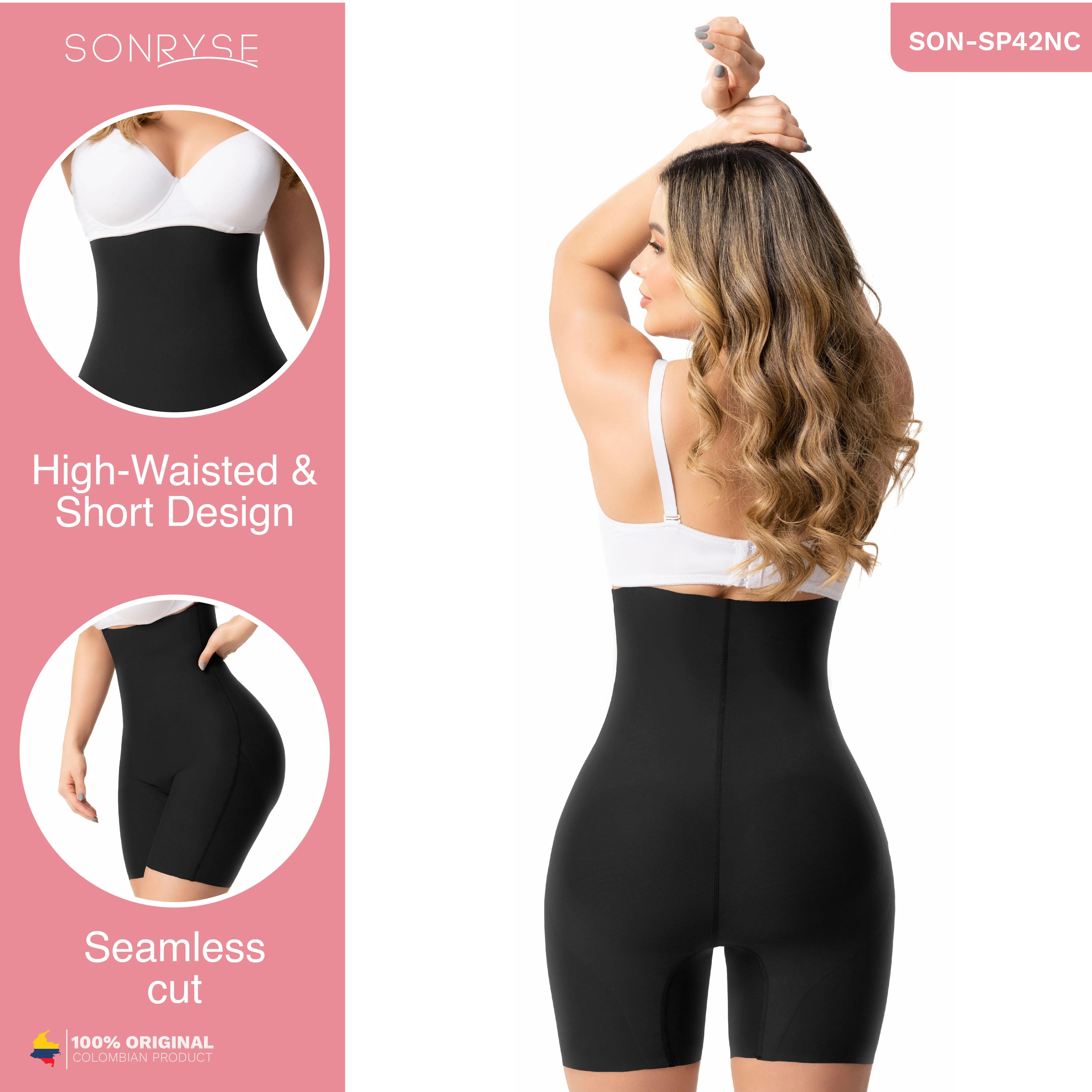 Sonryse SP42NC High Waisted Short Butt Lifter Tummy Control Girdle