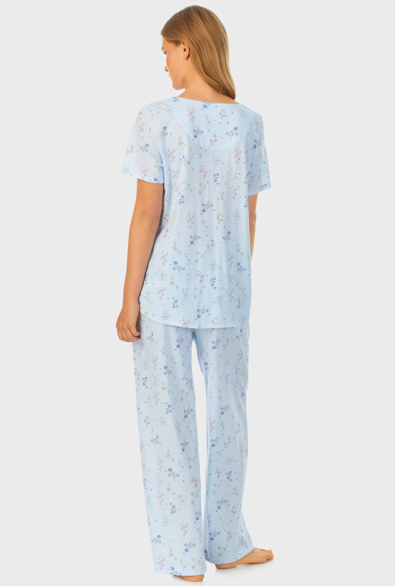 Spring Floral Cotton Long Pajama Set