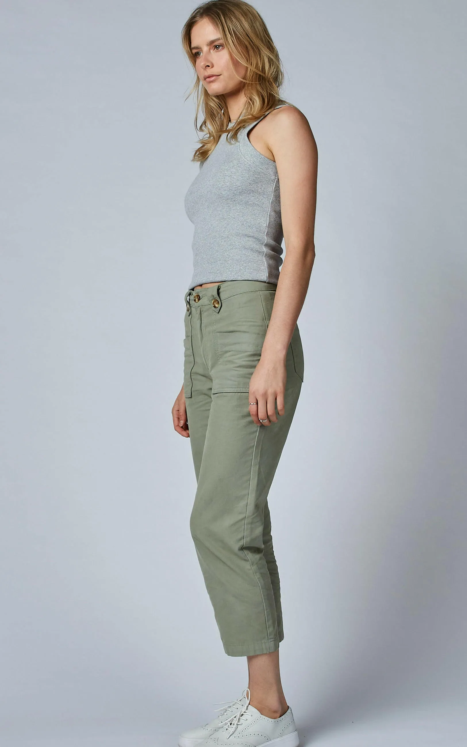 Stella High Waisted Canvas Trousers