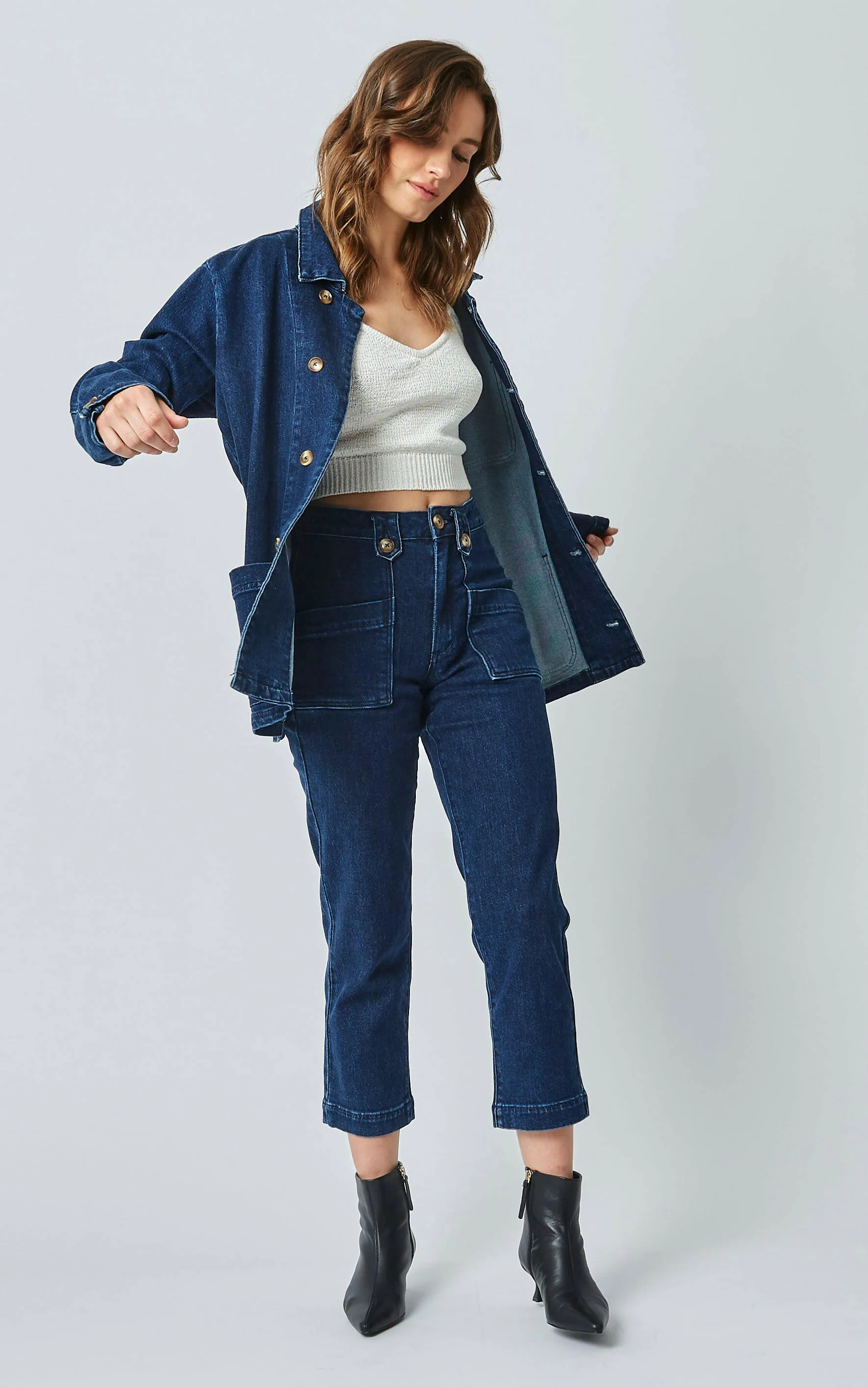 Stella Stretch High Waisted Indigo Trousers