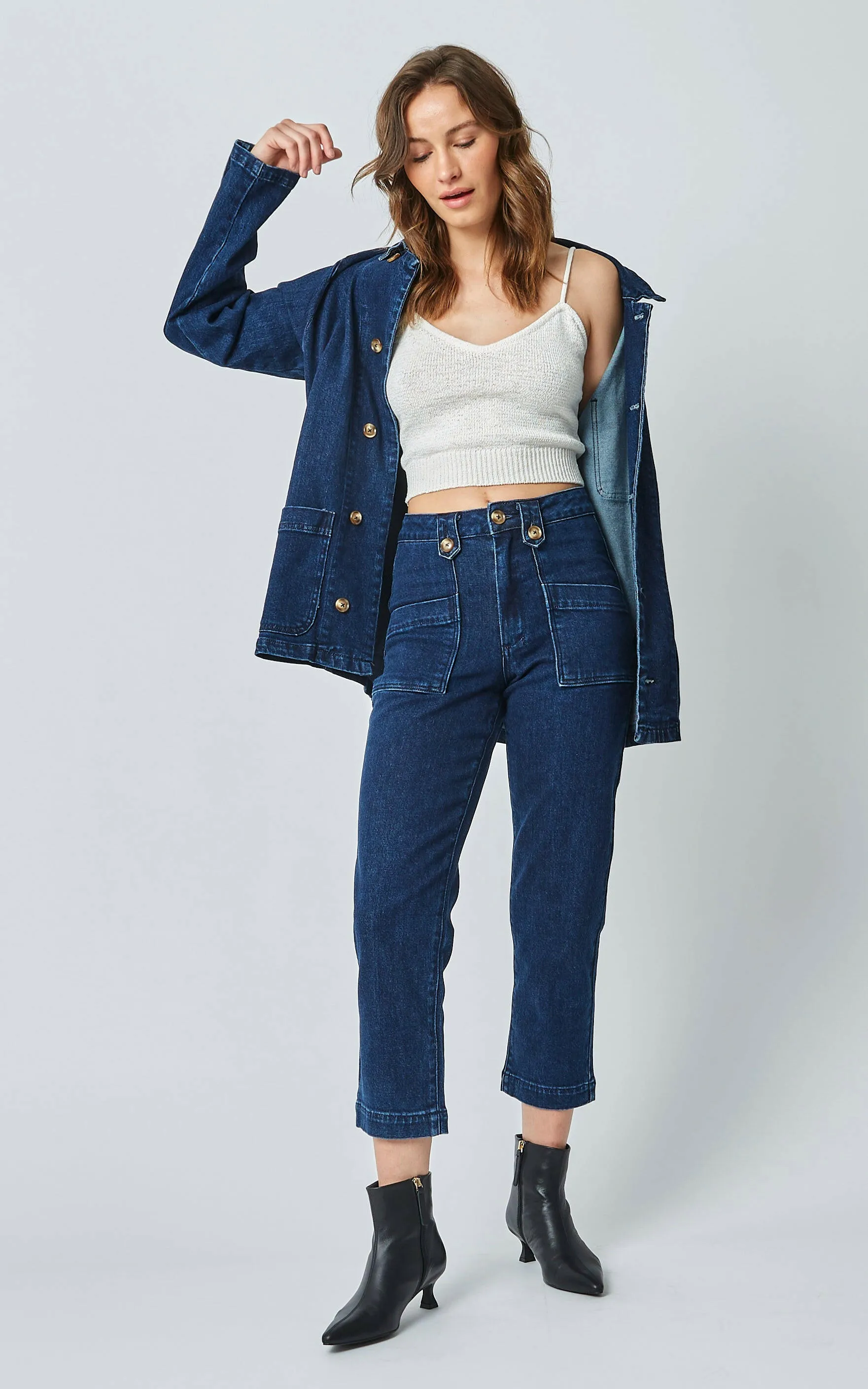 Stella Stretch High Waisted Indigo Trousers