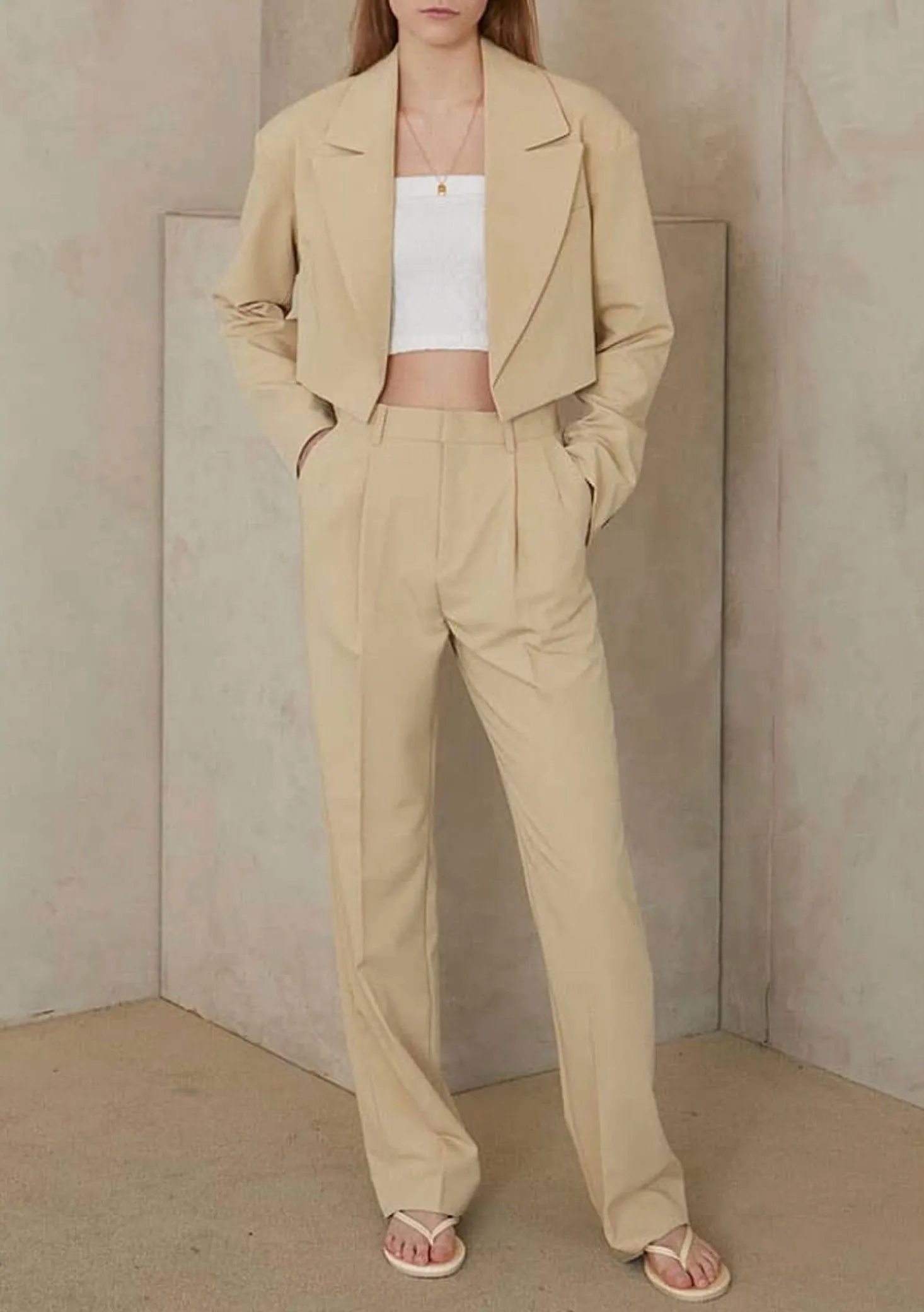 Straight Leg Suit Pants in Mellow