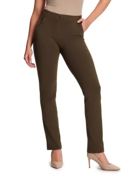 Straight Leg Yoga Dress Pants, 4 Pockets (Espresso)