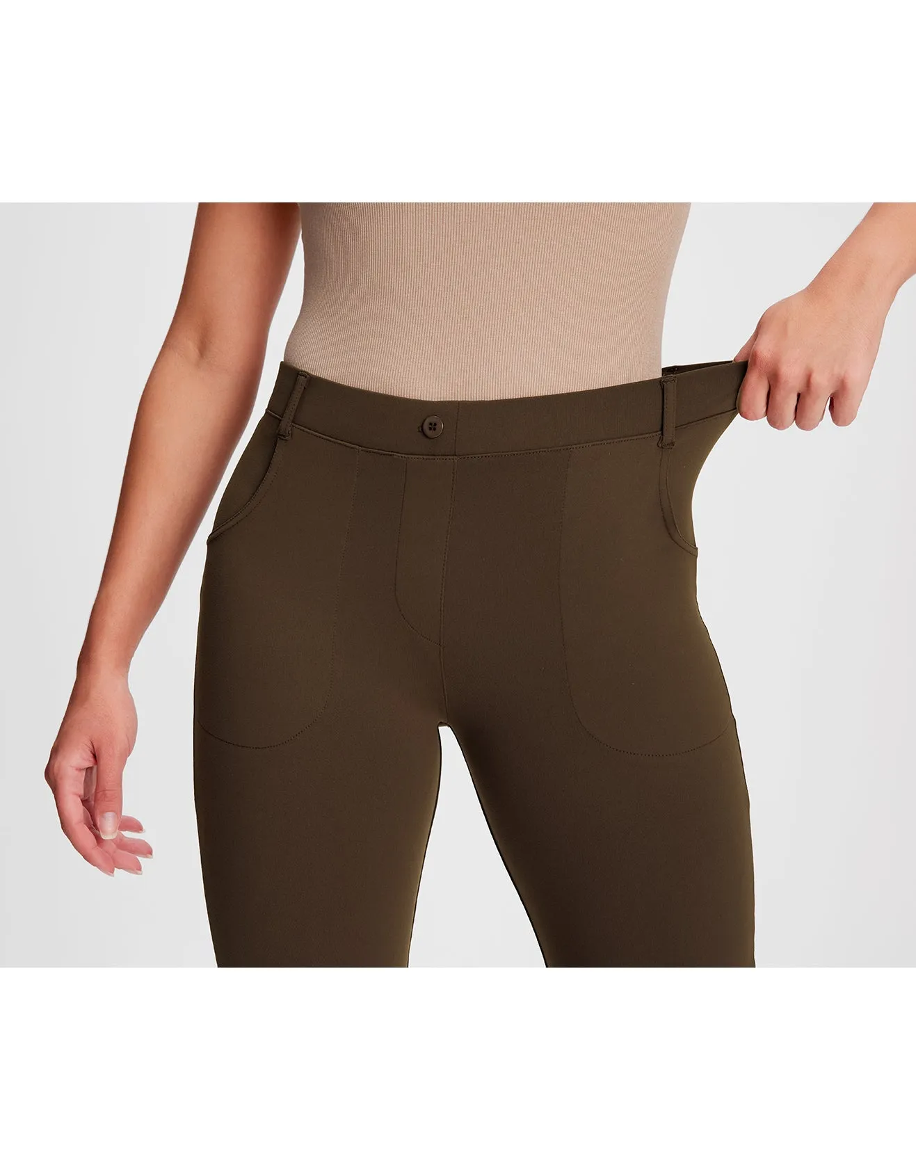 Straight Leg Yoga Dress Pants, 4 Pockets (Espresso)