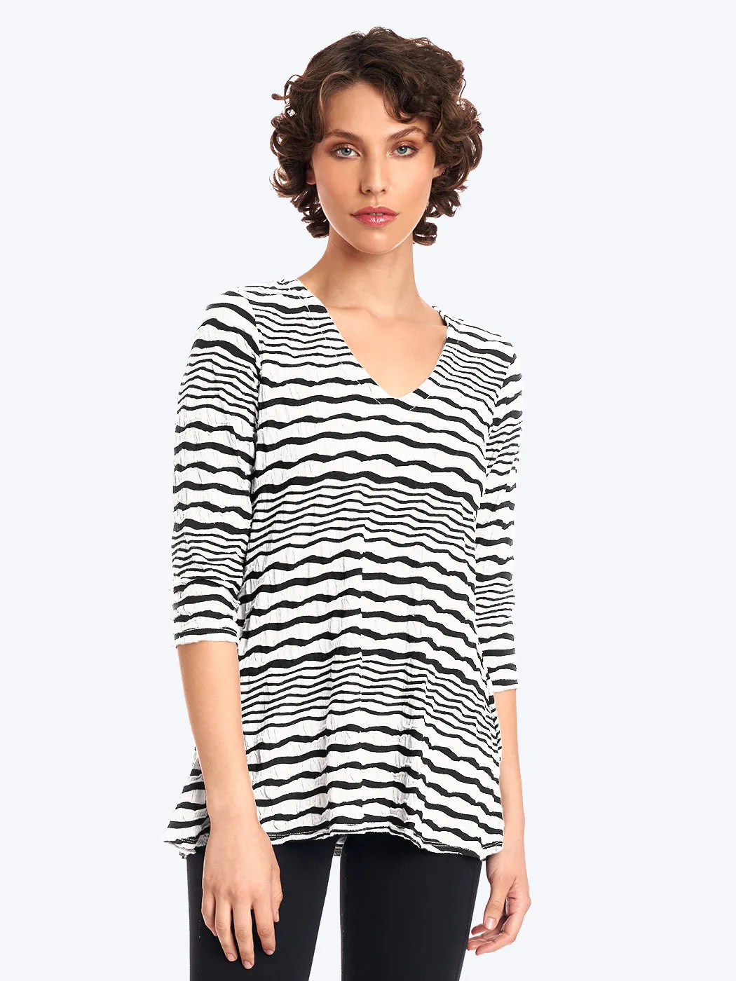 Stripe Knit Jersey Jacquard Leyton Tunic