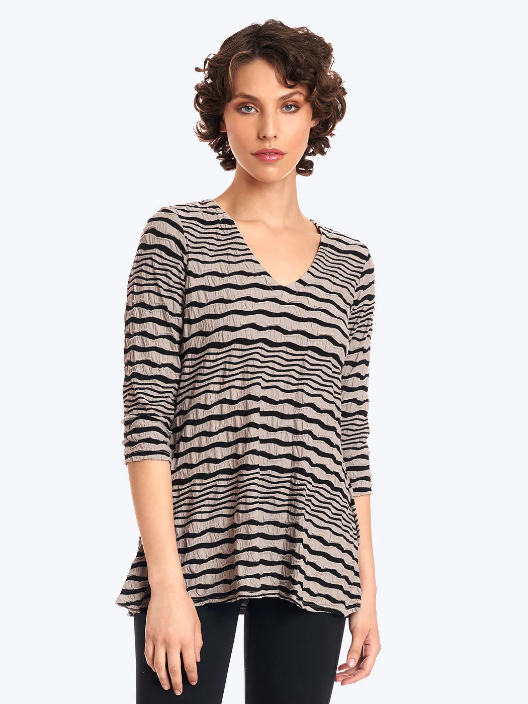 Stripe Knit Jersey Jacquard Leyton Tunic