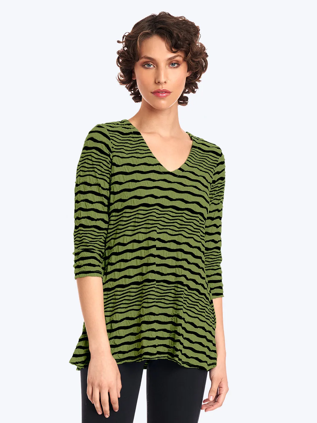 Stripe Knit Jersey Jacquard Leyton Tunic