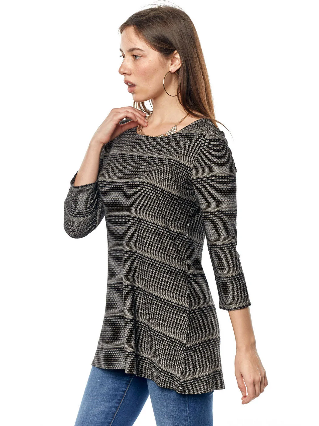 Tianello #65 French Knit Jersey Jacquard Mara Tunic