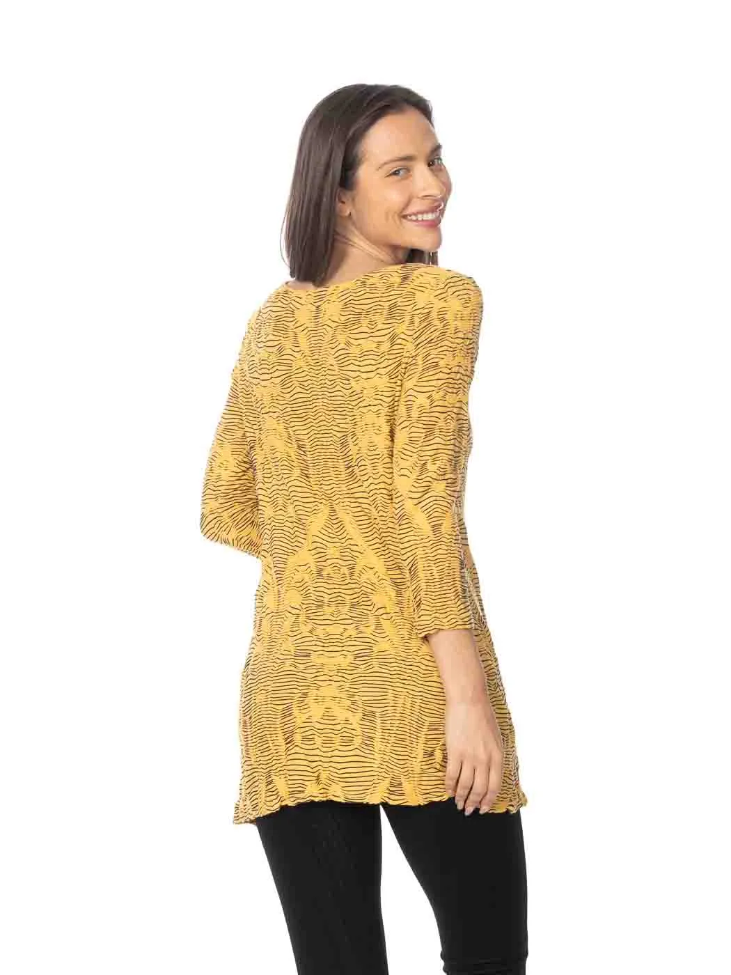 Tianello Crawford Knit Jersey Jacquard Mara Tunic-Nectar