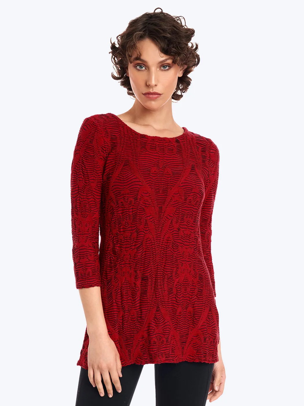 Tianello Crawford Knit Jersey Jacquard Mara Tunic