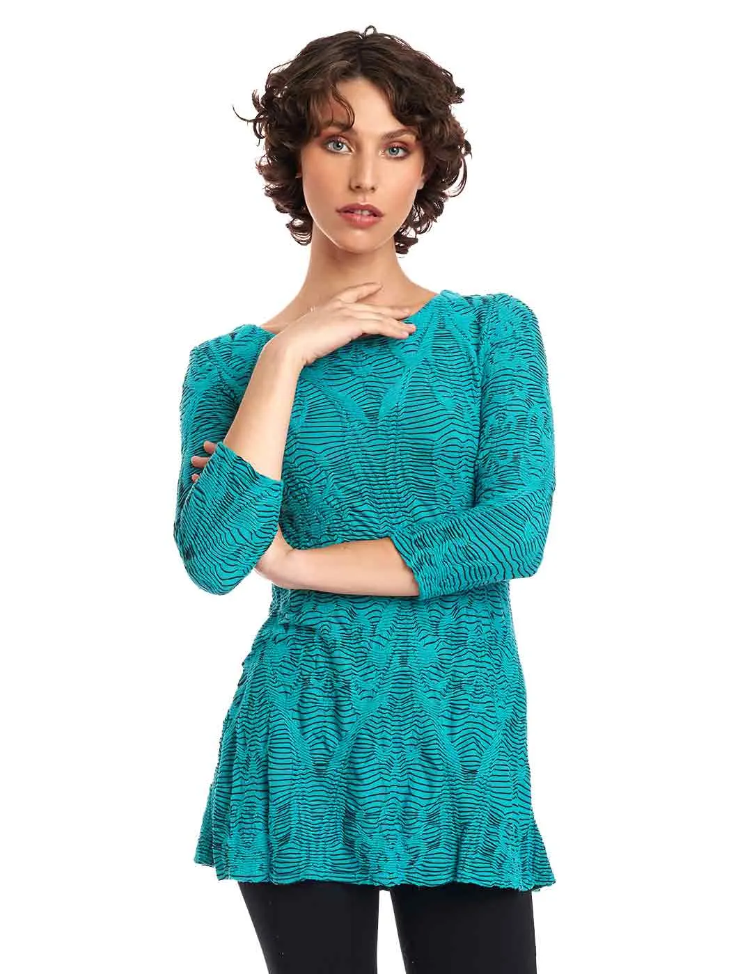 Tianello Crawford Knit Jersey Jacquard Mara Tunic