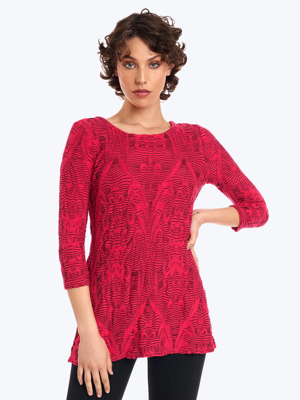 Tianello Crawford Knit Jersey Jacquard Mara Tunic