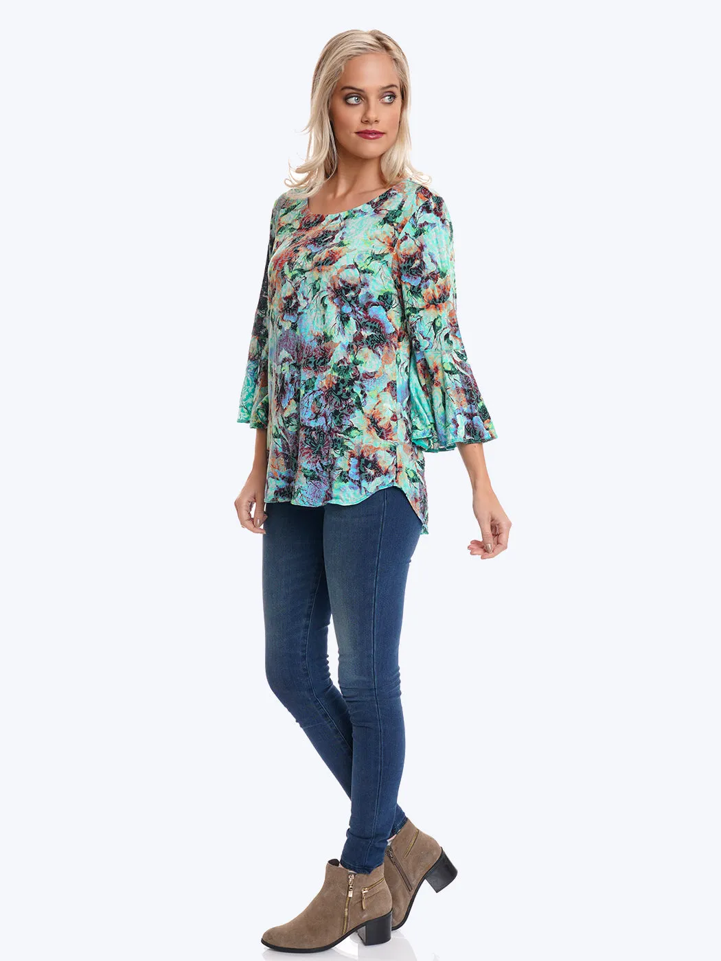 Tianello print "Becki" Cotton Knit Burnout "Trey" Tunic