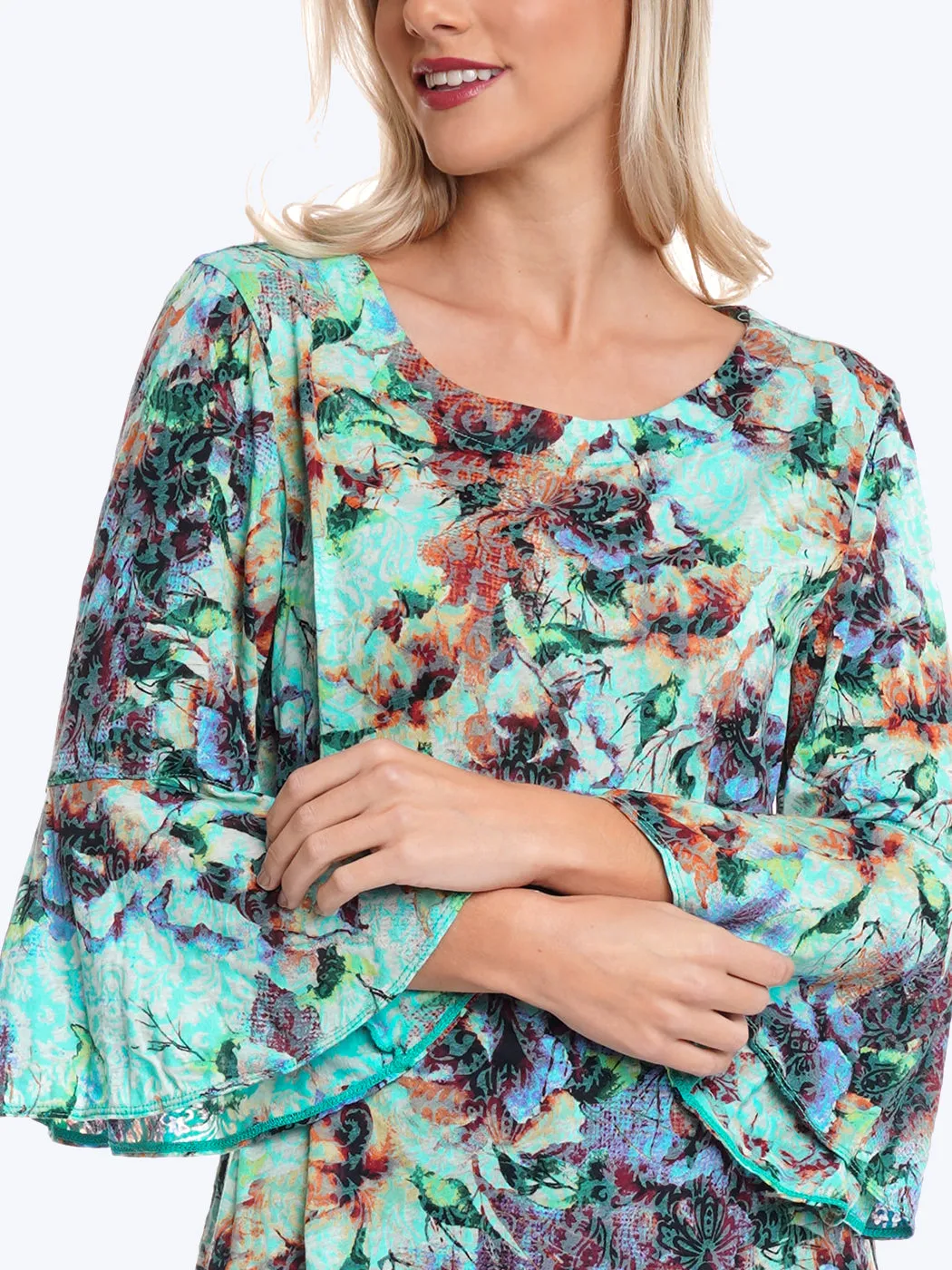 Tianello print "Becki" Cotton Knit Burnout "Trey" Tunic