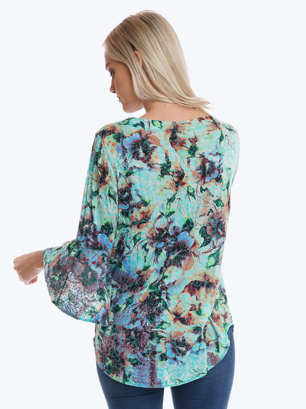 Tianello print "Becki" Cotton Knit Burnout "Trey" Tunic