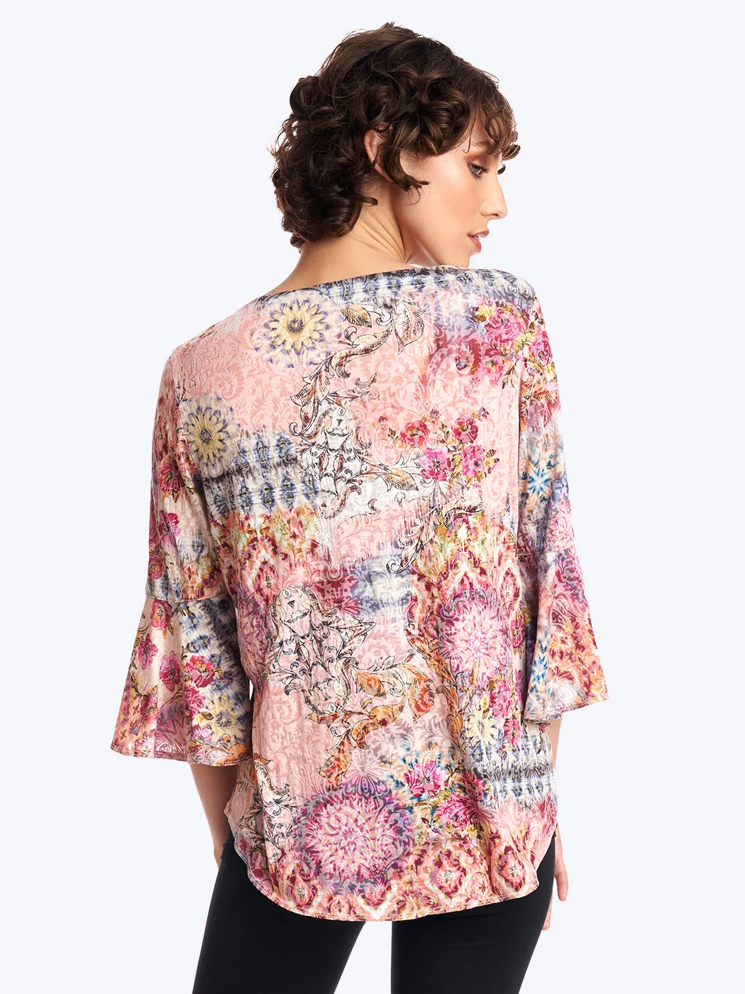 Tianello print "Eileen" Cotton Knit Burnout "Trey" Tunic