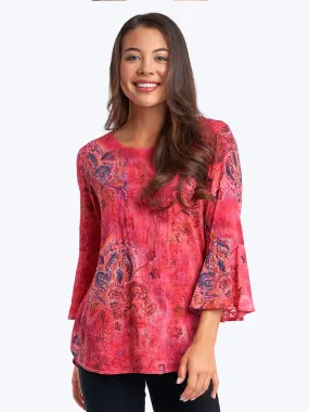 Tianello print "Tindar" Cotton Knit Burnout "Trey" Tunic