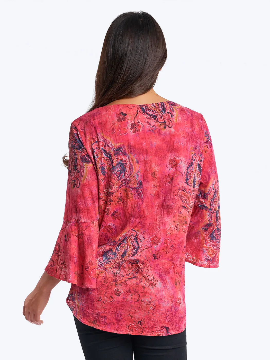 Tianello print "Tindar" Cotton Knit Burnout "Trey" Tunic