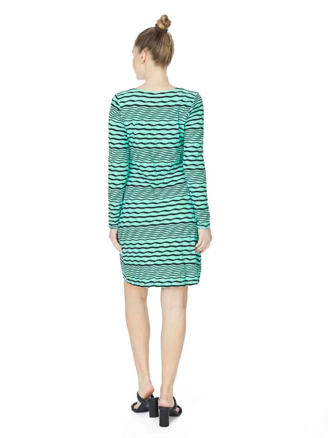 Tianello "Stripe" Jacquard Knit LS "Ballet" Dress