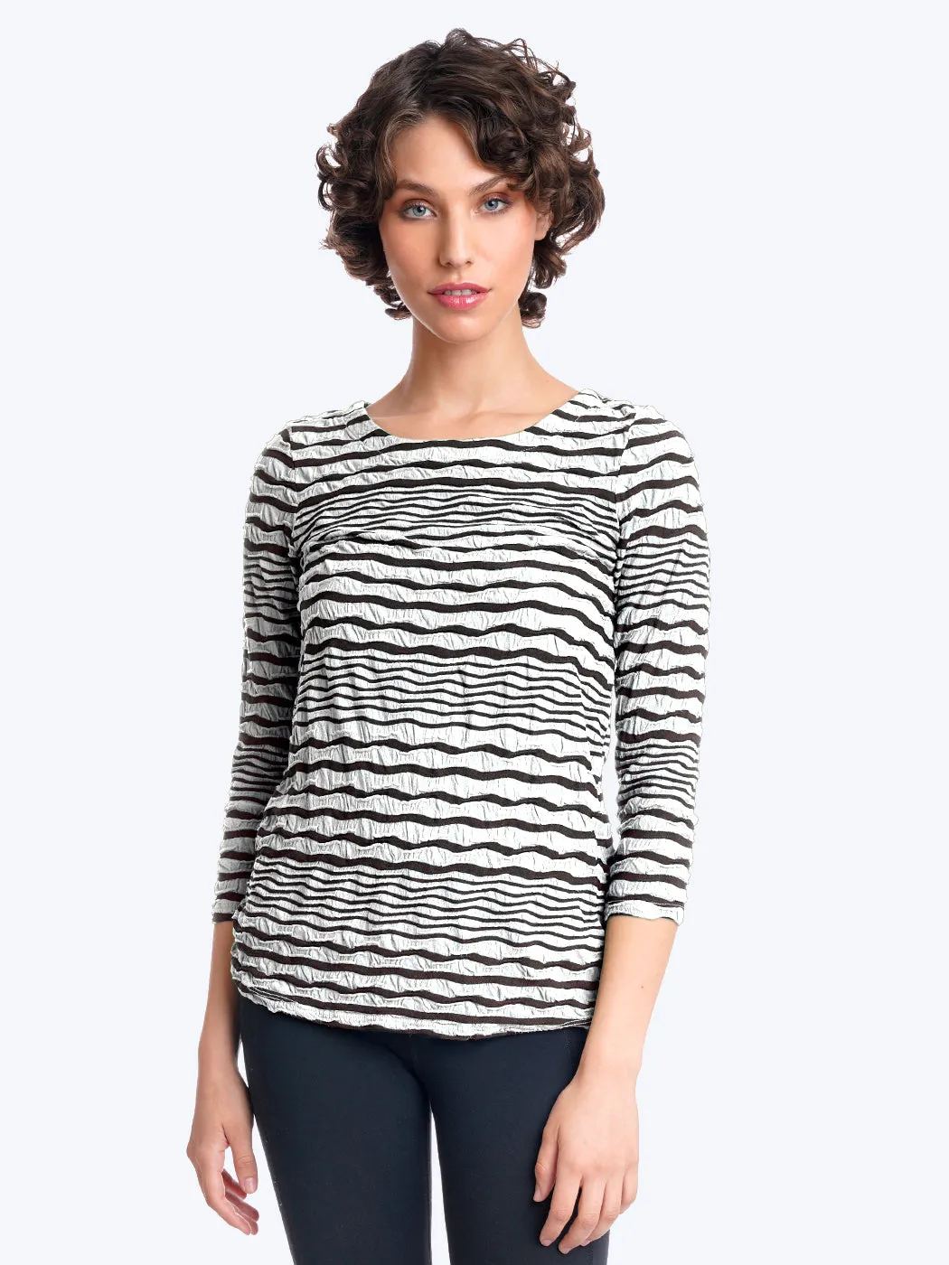 Tianello Stripe Knit Jersey Jacquard "Ballet" Tee