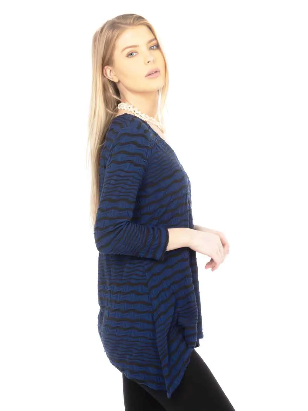 Tianello Stripe Knit Jersey Jacquard "Vadelle" Tunic