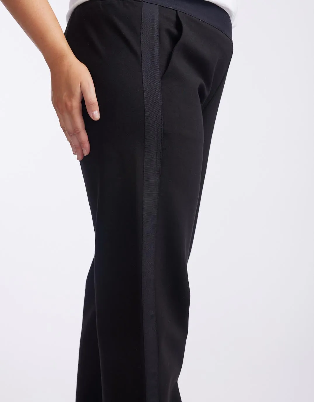 Timeless Straight Leg Ponti Pant - Black On Black