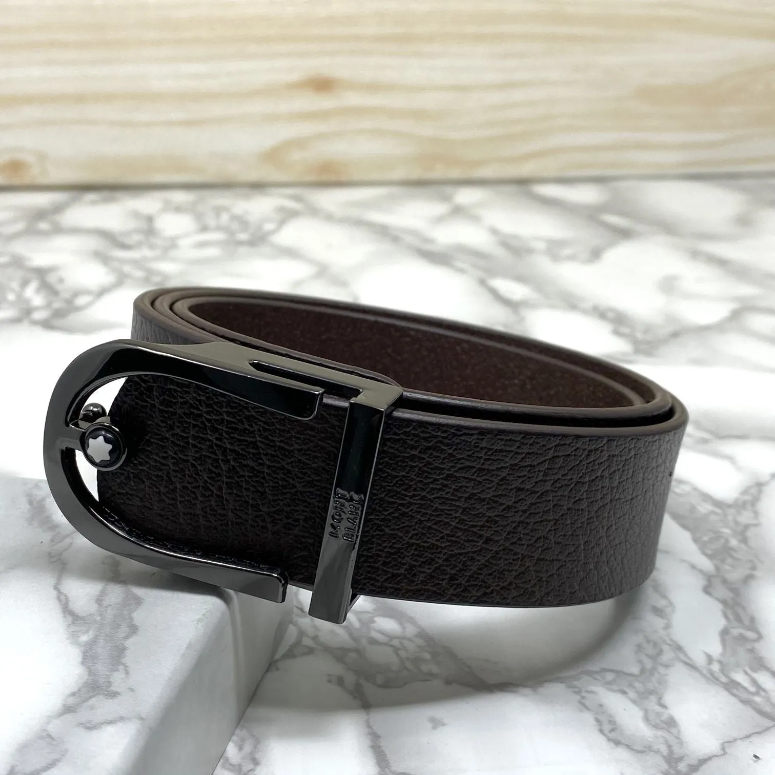 U-Shape Signature Formal Leather Strap Belt-JonasParamount