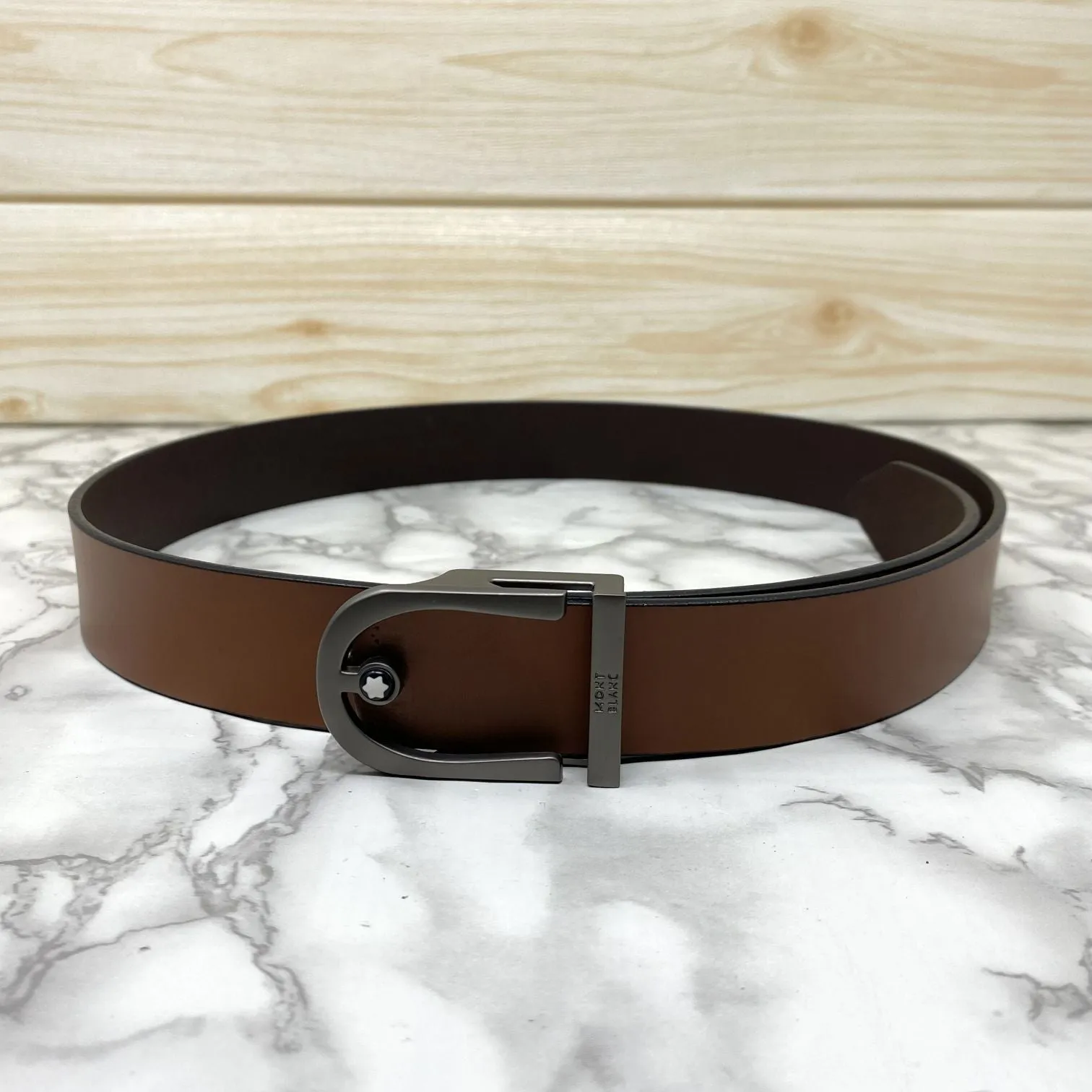 U-Shape Signature Formal Leather Strap Belt-JonasParamount