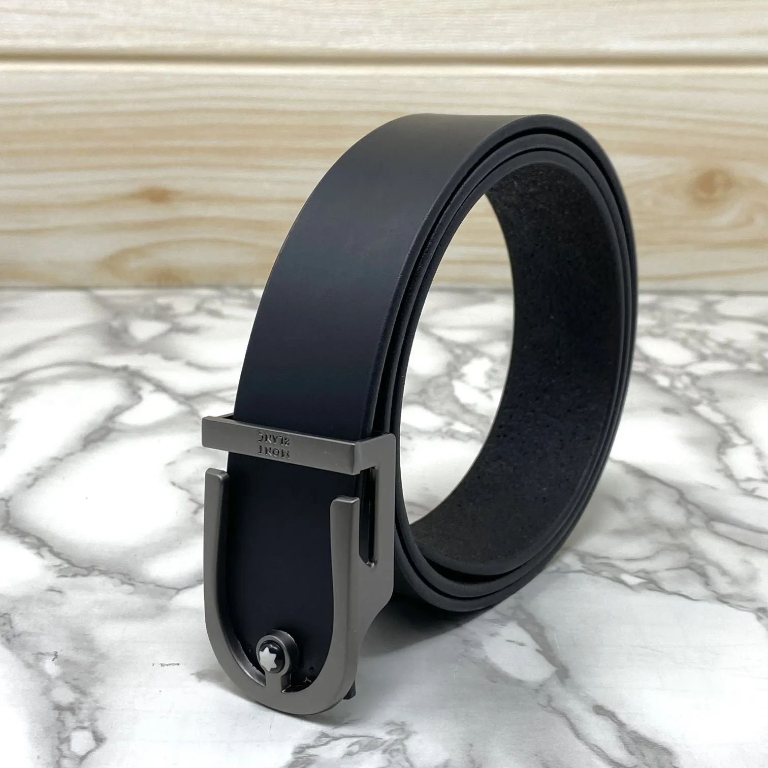 U-Shape Signature Formal Leather Strap Belt-JonasParamount