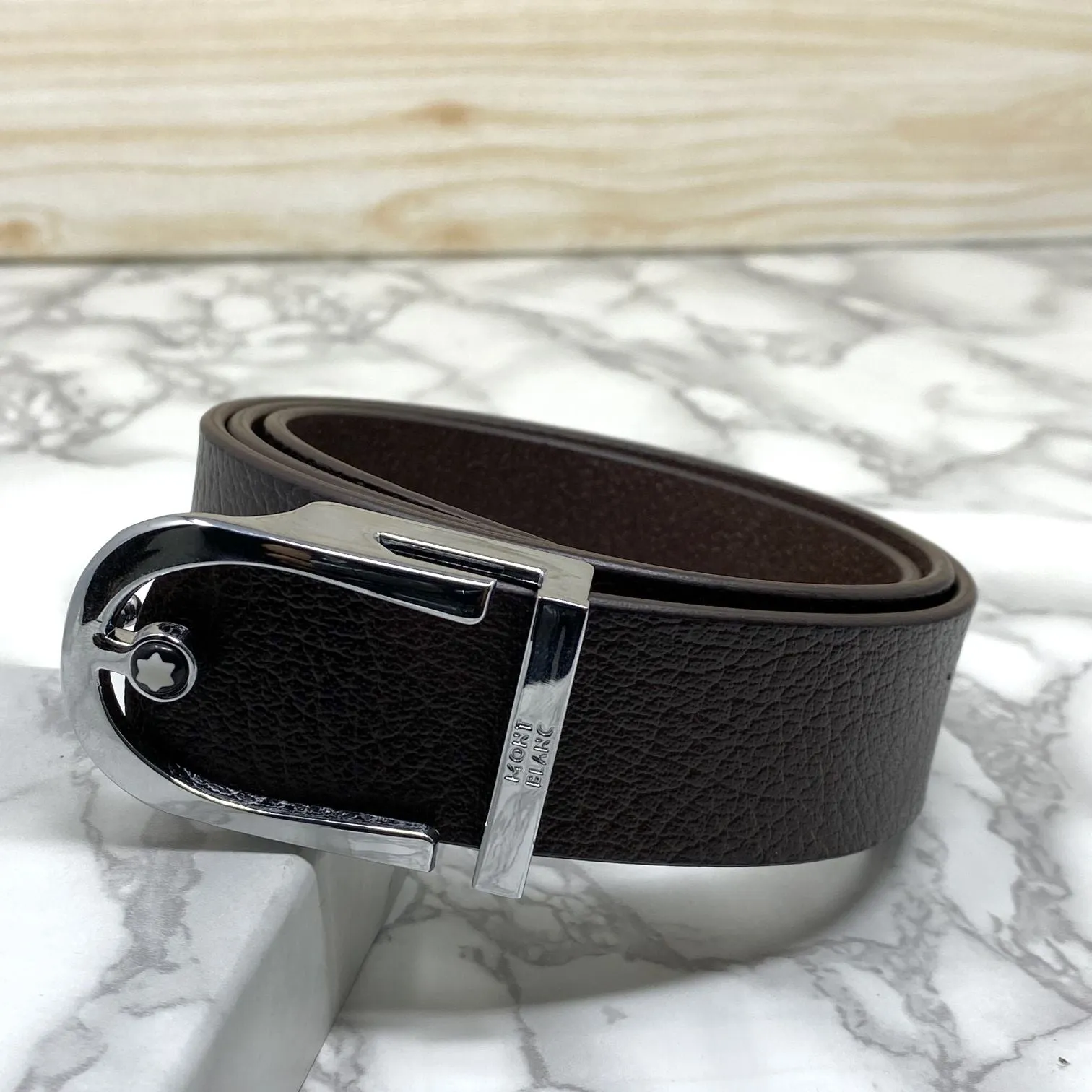 U-Shape Signature Formal Leather Strap Belt-JonasParamount