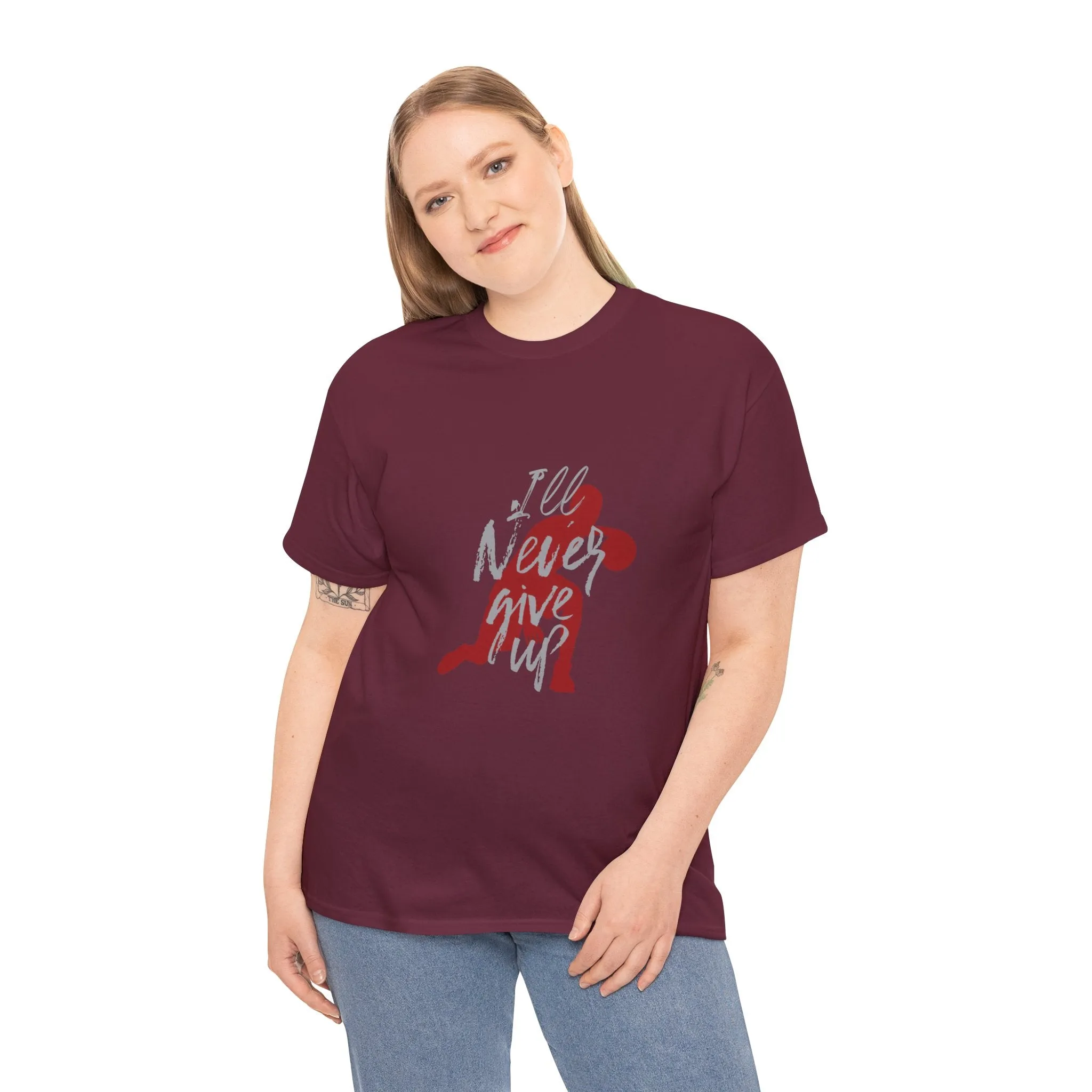 Unisex Heavy Cotton Tee- Ill Never Give Up