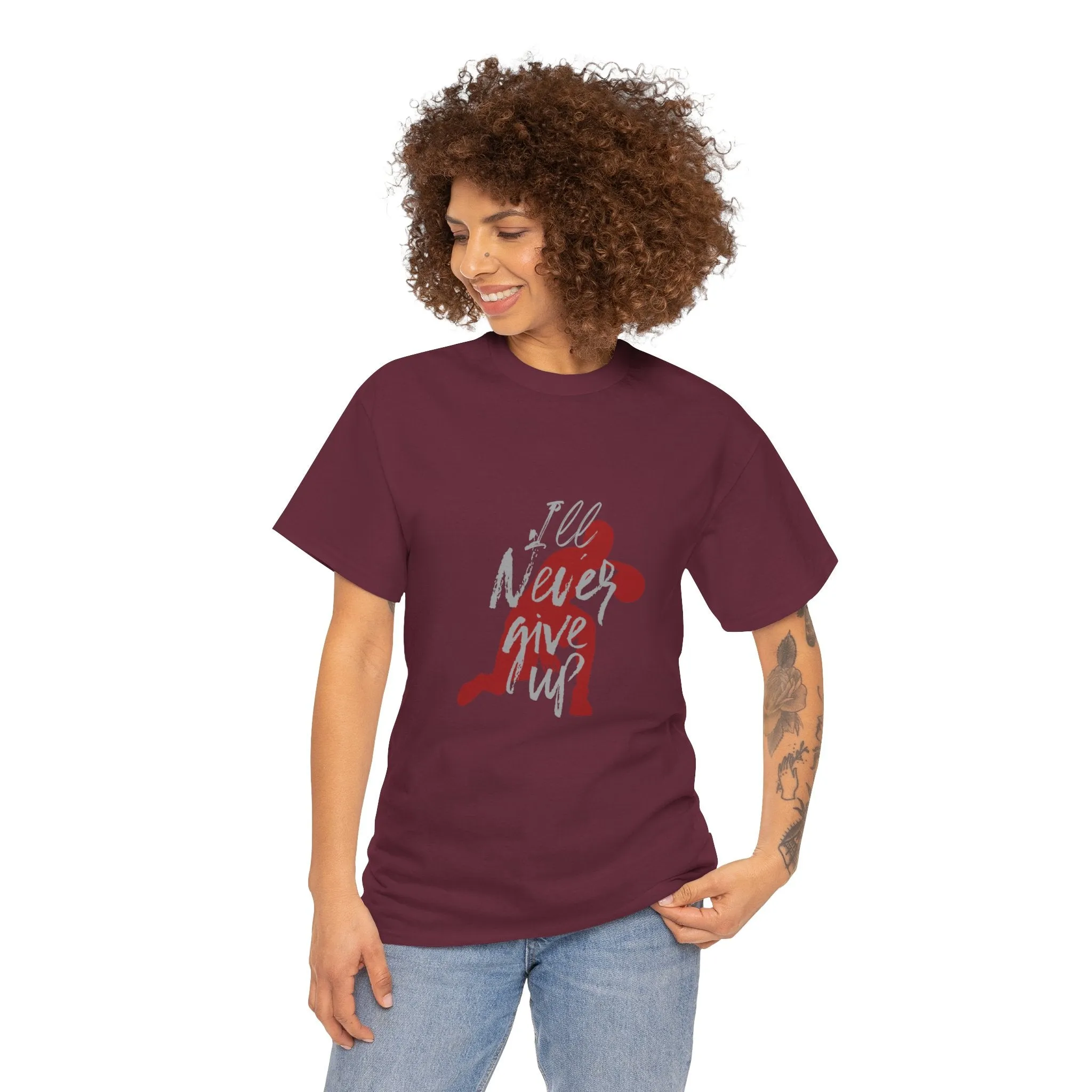 Unisex Heavy Cotton Tee- Ill Never Give Up