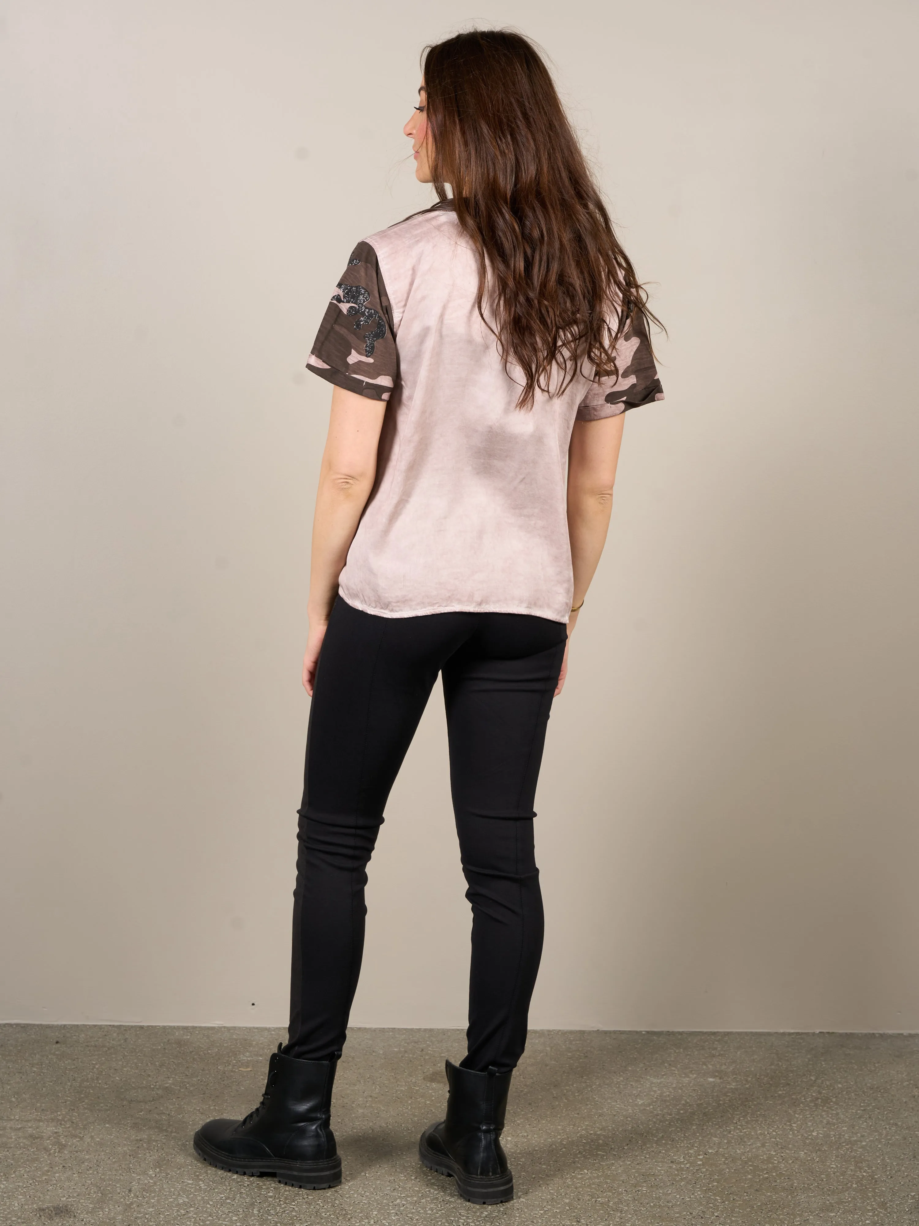 VILJA t-shirt - Dark Brown mix