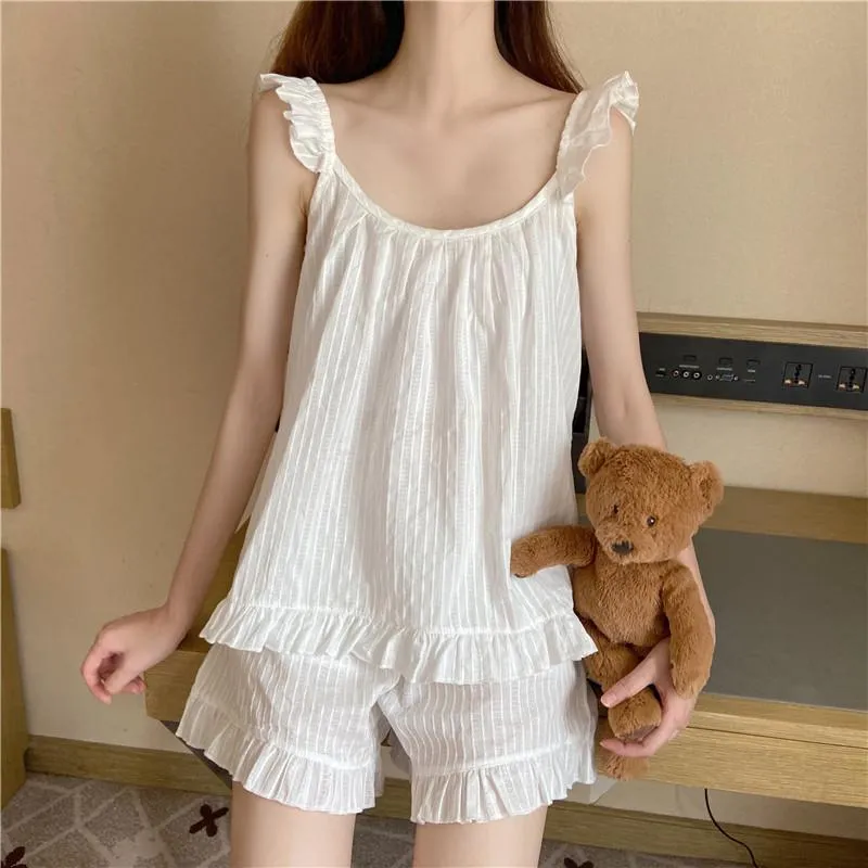 Women's Cute Lace Ruffles Pajamas