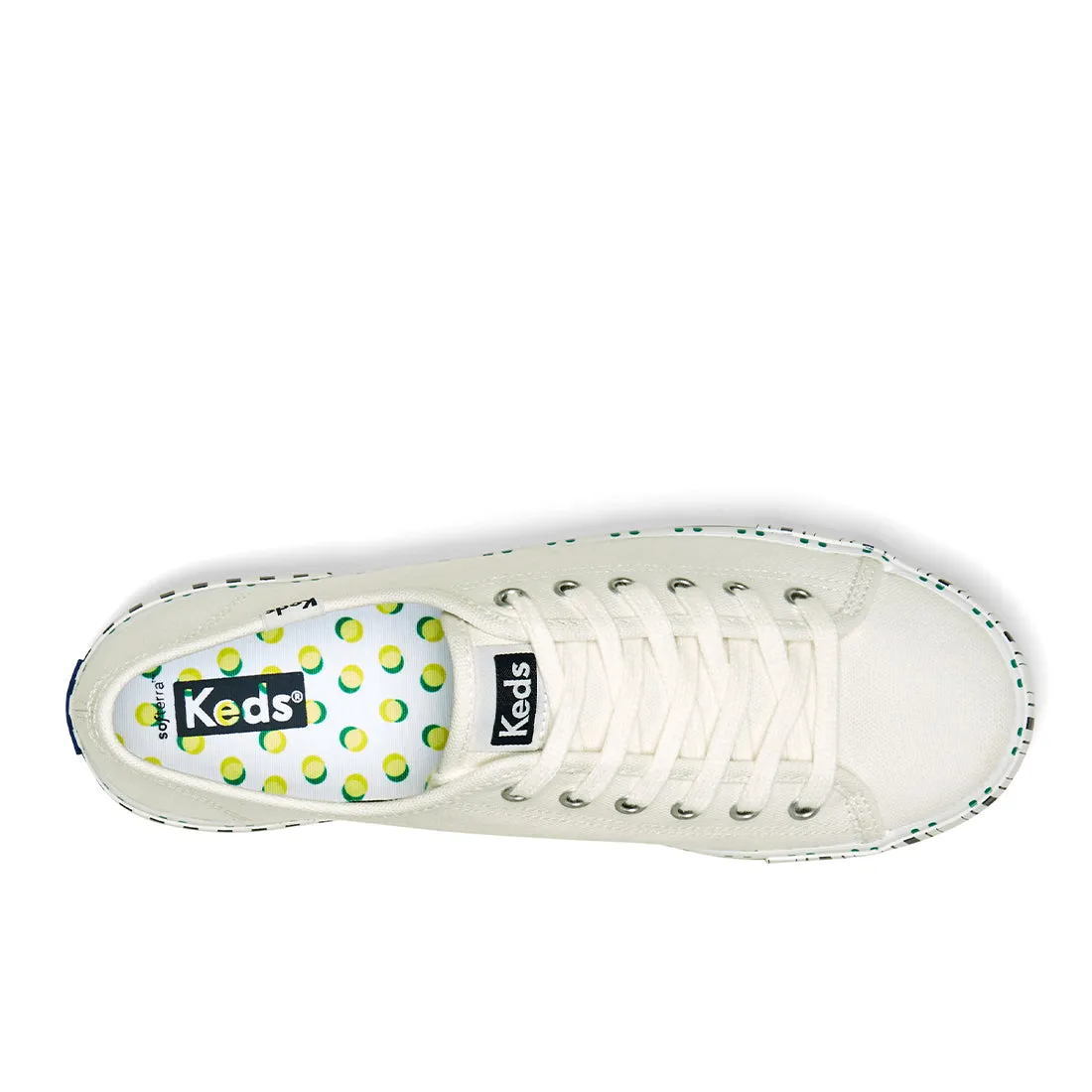 Women's Kickstart Tennis Stripe Canvas Sneaker White/Navy (WF67229)