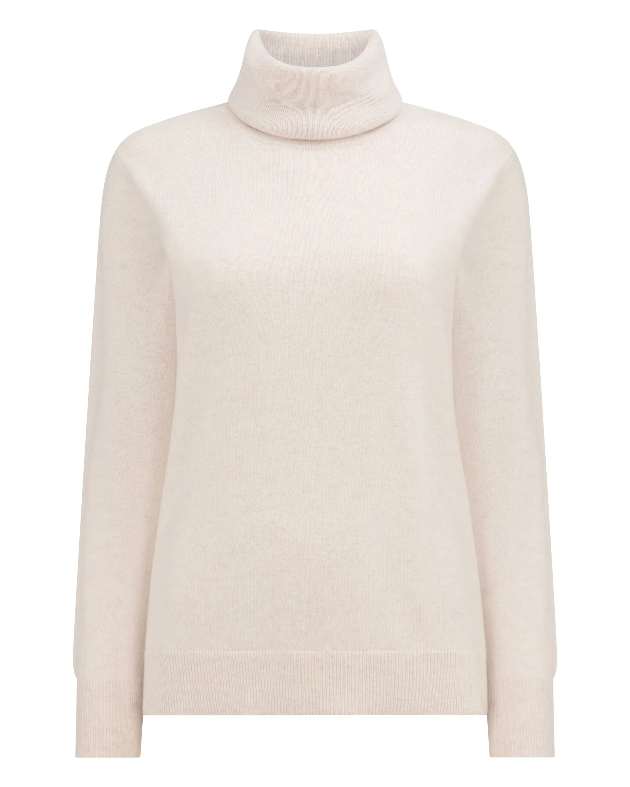 Women's Loose Roll Neck Cashmere Jumper Frost White