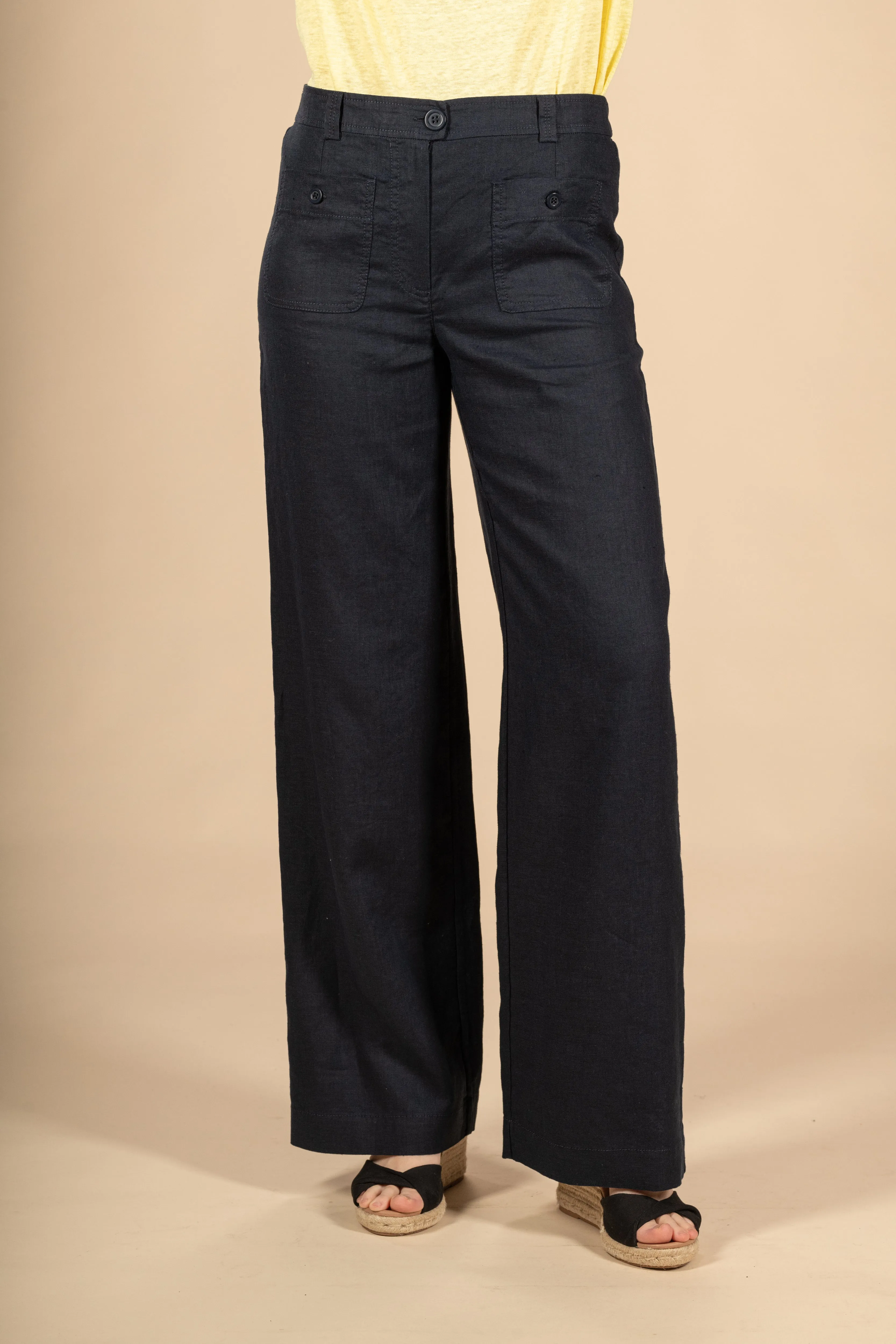 ZE2401P Sagan Linen Trousers - Navy