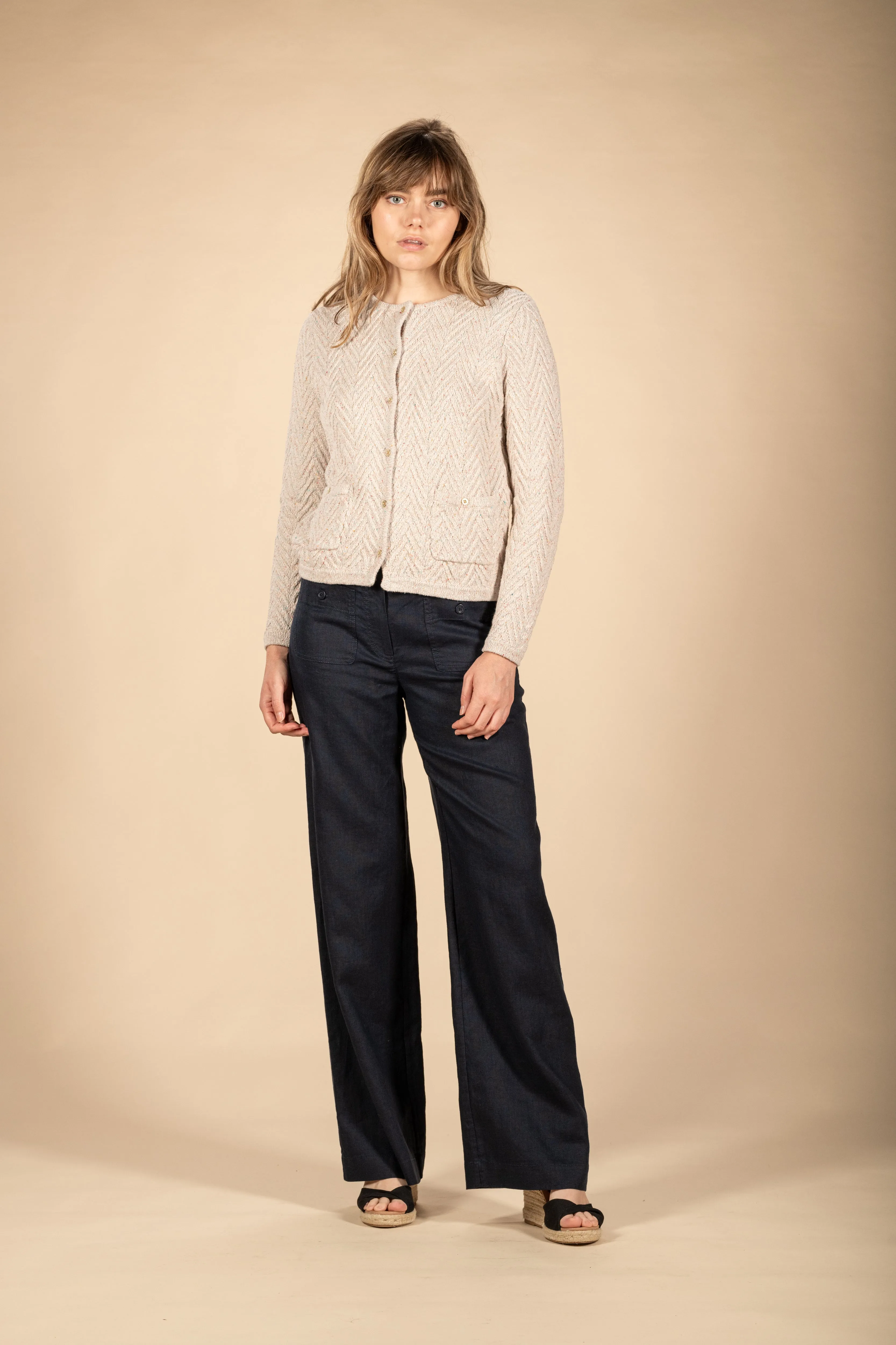 ZE2401P Sagan Linen Trousers - Navy